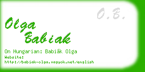 olga babiak business card