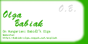 olga babiak business card